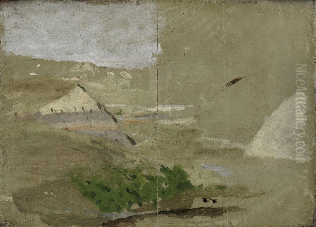 Sketch for Cowboys in the Bad Lands Oil Painting by Thomas Cowperthwait Eakins