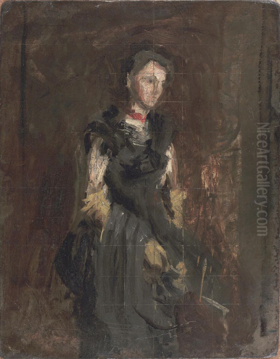 Sketch for Portrait of Letitia Wilson Jordan Oil Painting by Thomas Cowperthwait Eakins