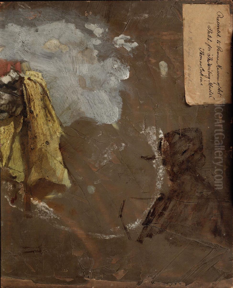 Sketch of a Man and Study of Drapery Oil Painting by Thomas Cowperthwait Eakins