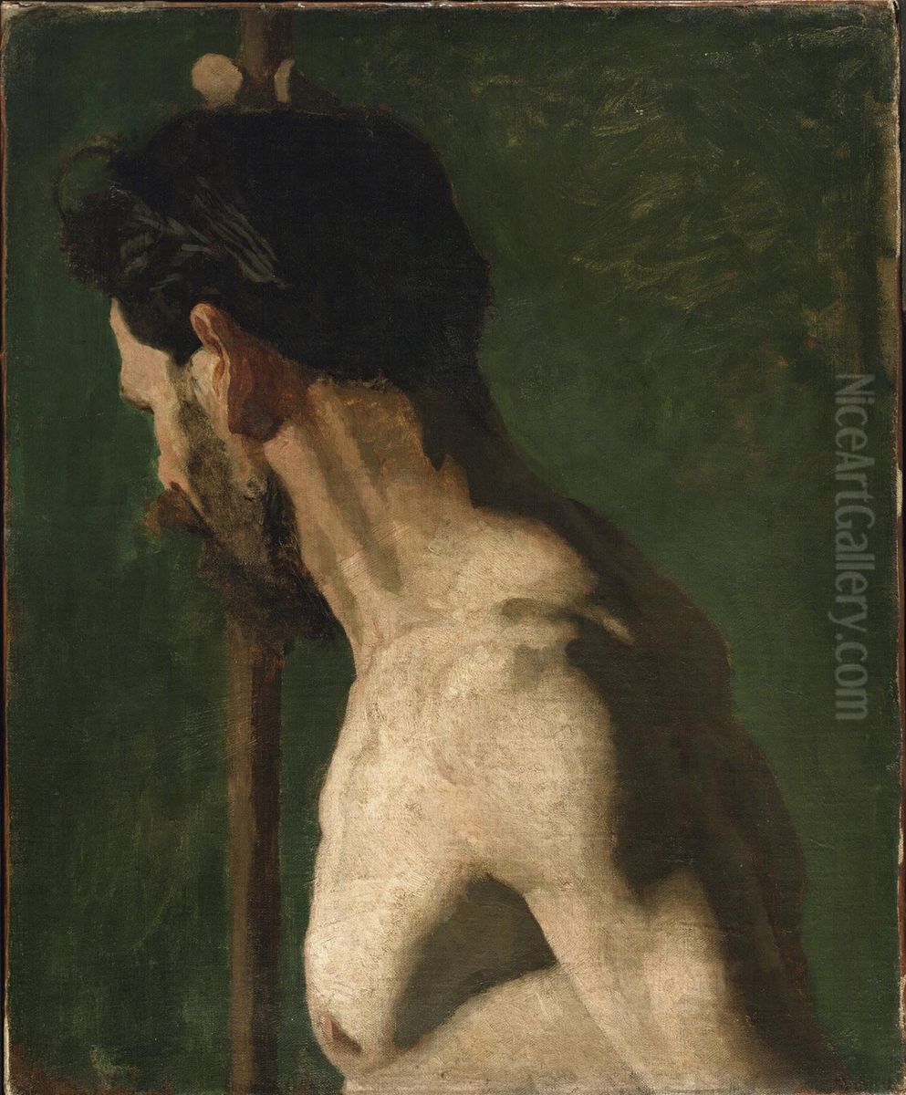 Study of a Nude Man (The Strong Man) Oil Painting by Thomas Cowperthwait Eakins