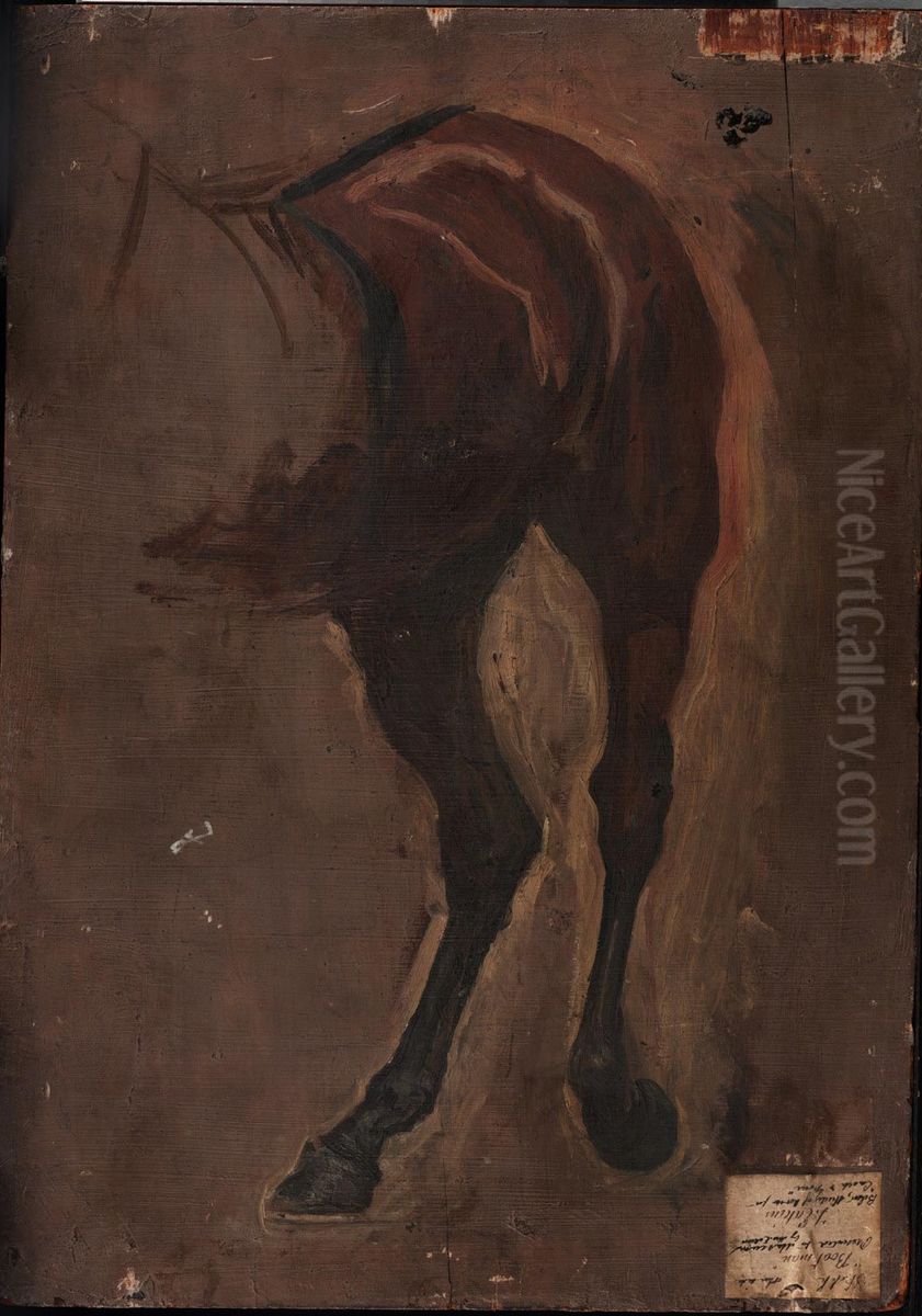 Study of Horse for The Fairman Rogers Four-in-Hand Oil Painting by Thomas Cowperthwait Eakins