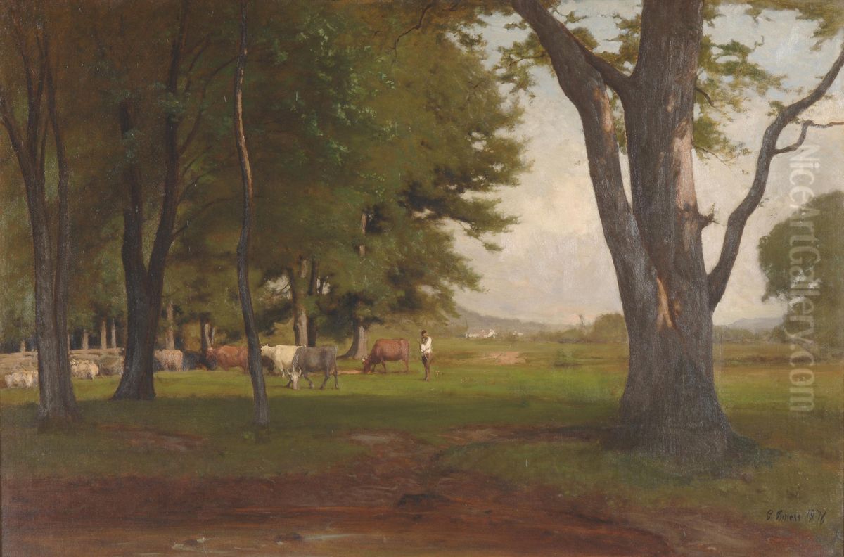 Summer Landscape Oil Painting by George Inness