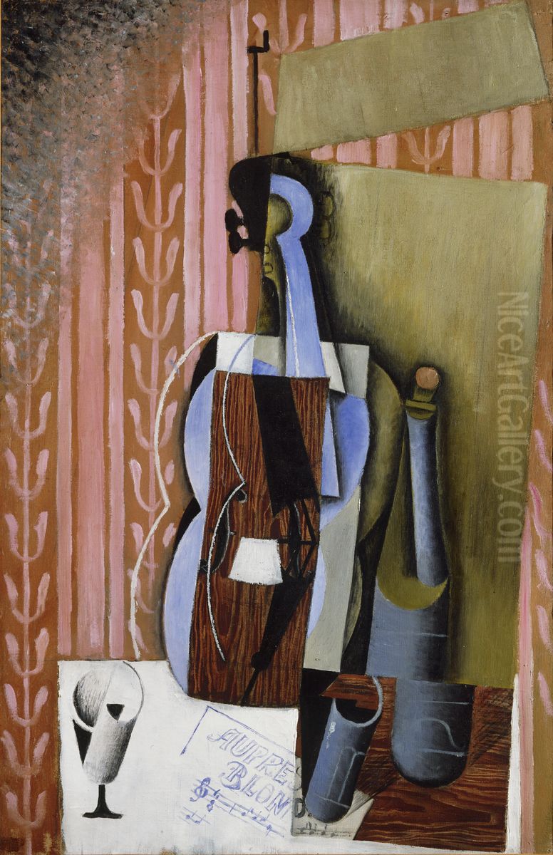 Violin Oil Painting by Juan Gris