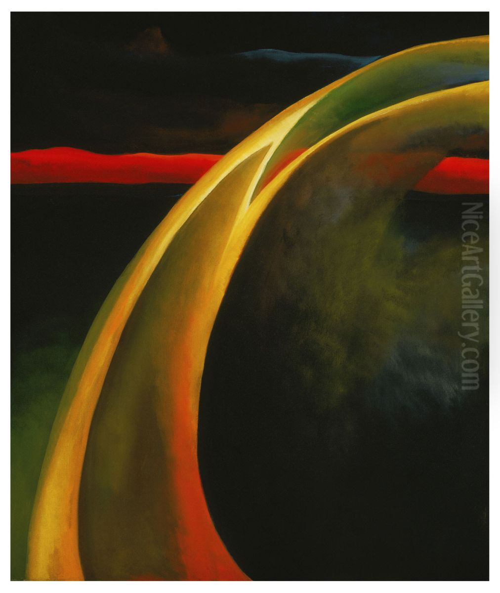 Red and Orange Streak ) Oil Painting by Georgia O'Keeffe