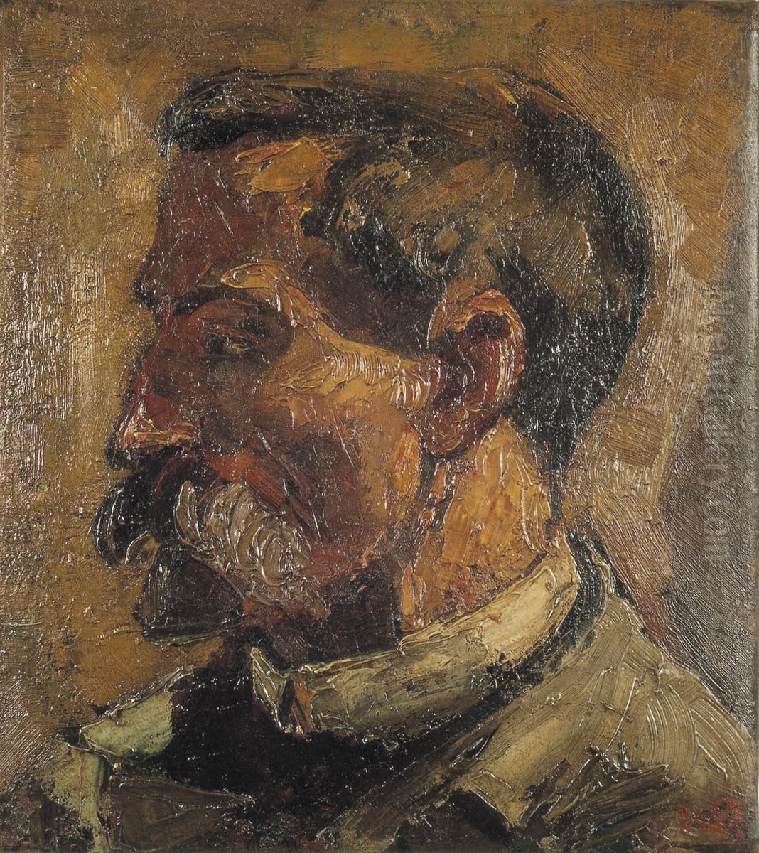 Portrait of Christian Leibbrandt Oil Painting by Theo van Doesburg