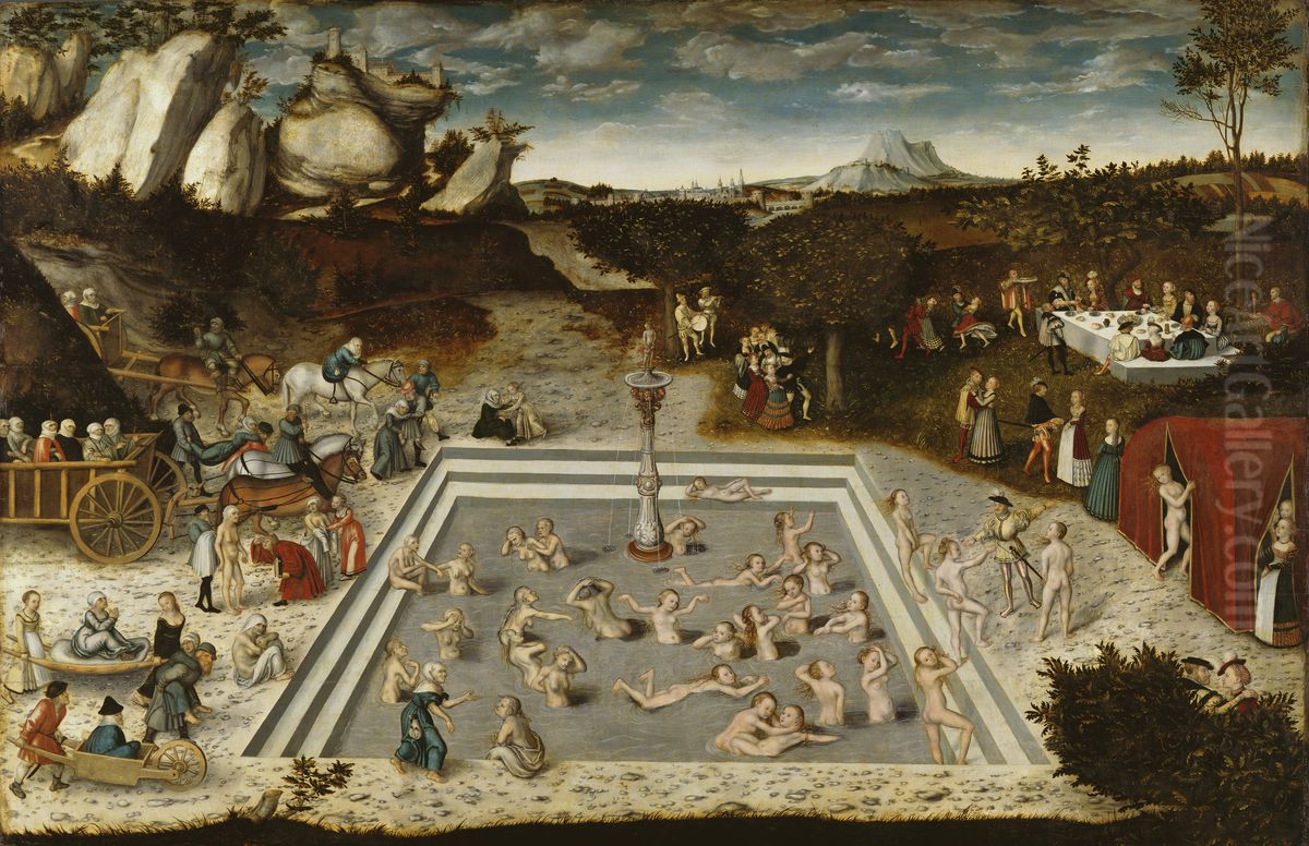 Der Jungbrunnen Oil Painting by Lucas Cranach the Elder