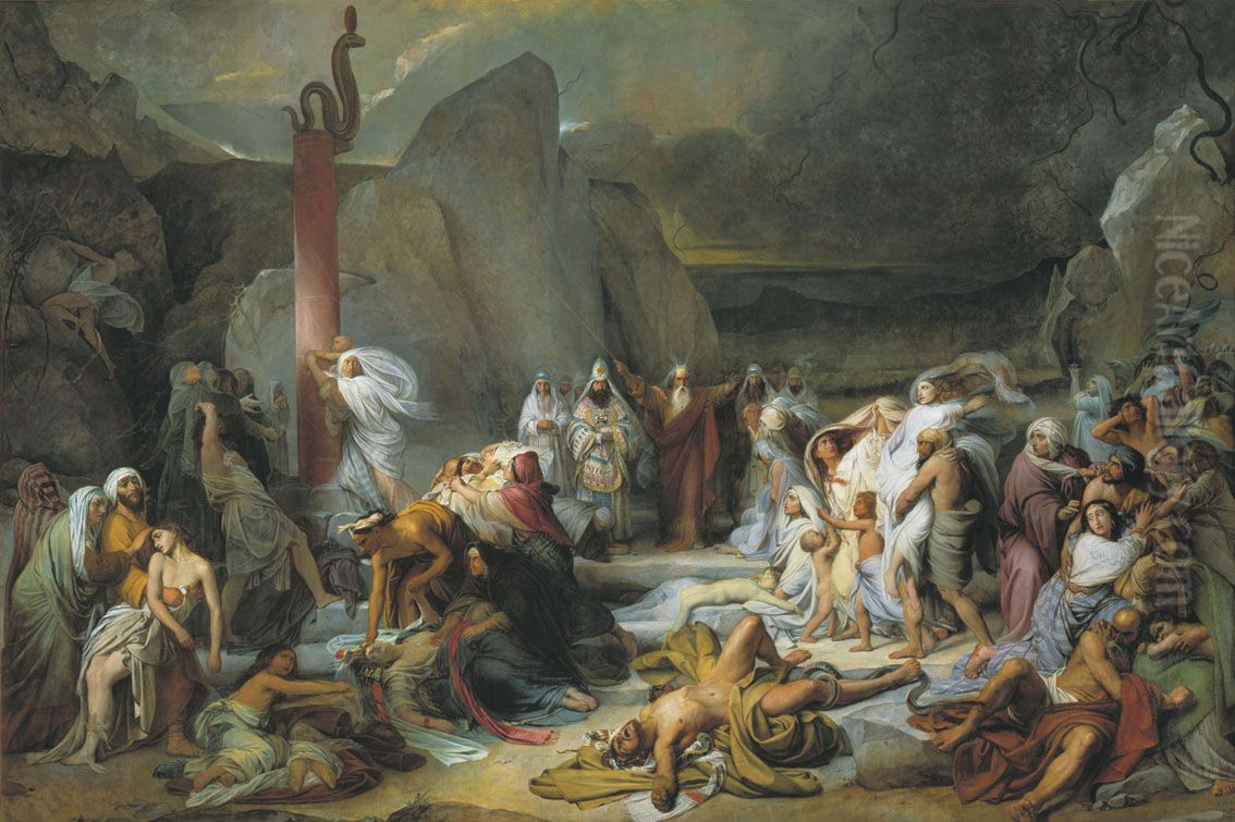 Brazen Serpent Oil Painting by Fyodor Bruni