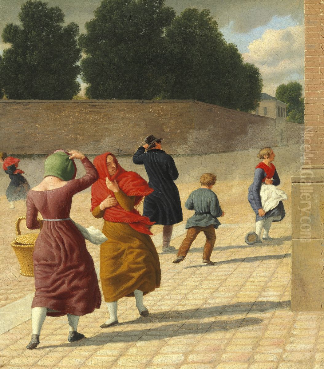 En Storm, Blaesevejr Oil Painting by Christoffer Wilhelm Eckersberg