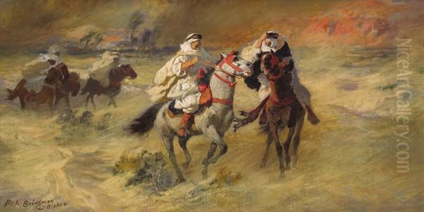 Tempete de Sable a Biskya Oil Painting by Frederick Arthur Bridgman