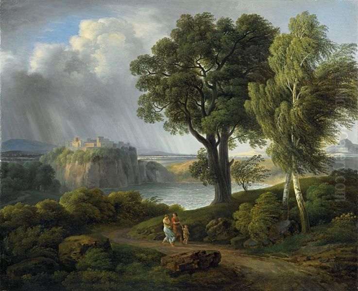 Arkadische Landschaft Oil Painting by Johann Nepomuk Schodlberger