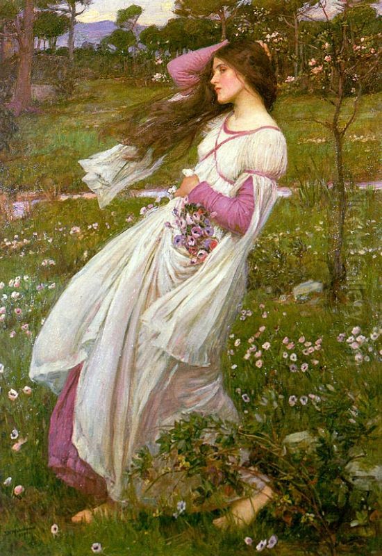 Windflowers Oil Painting by John William Waterhouse