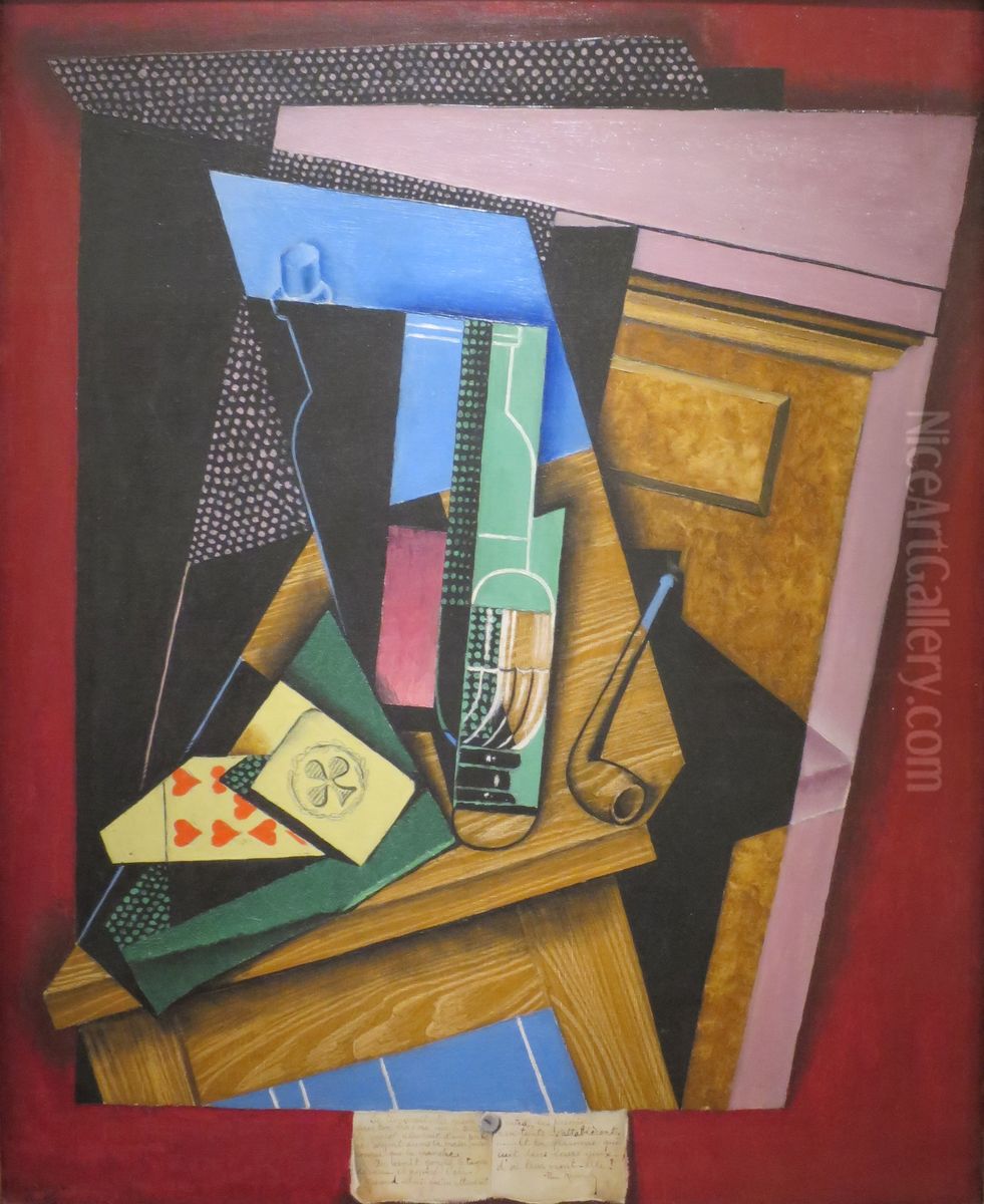 Still Life with a Poem Oil Painting by Juan Gris