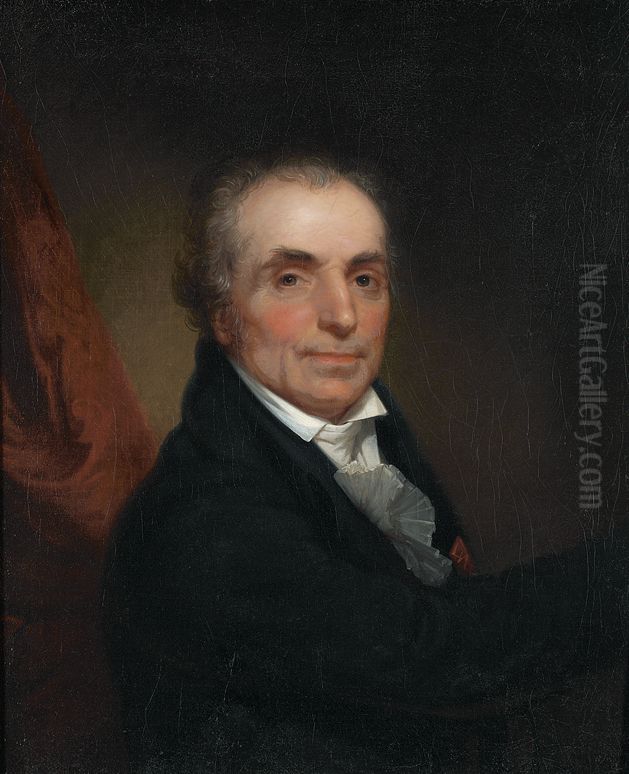 Jean Antoine Houdon Oil Painting by Rembrandt Peale