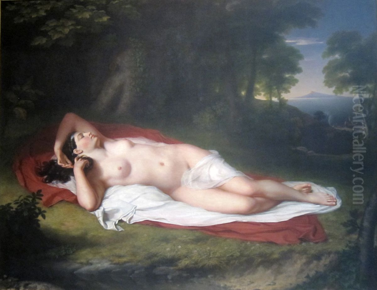 Ariadne Asleep on the Island of Naxos Oil Painting by John Vanderlyn