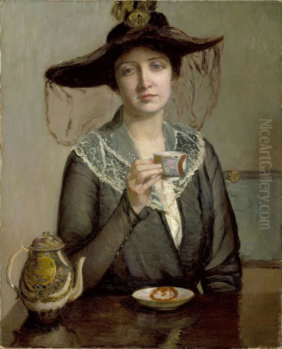 A Cup of Tea Oil Painting by Lilla Calbot Perry