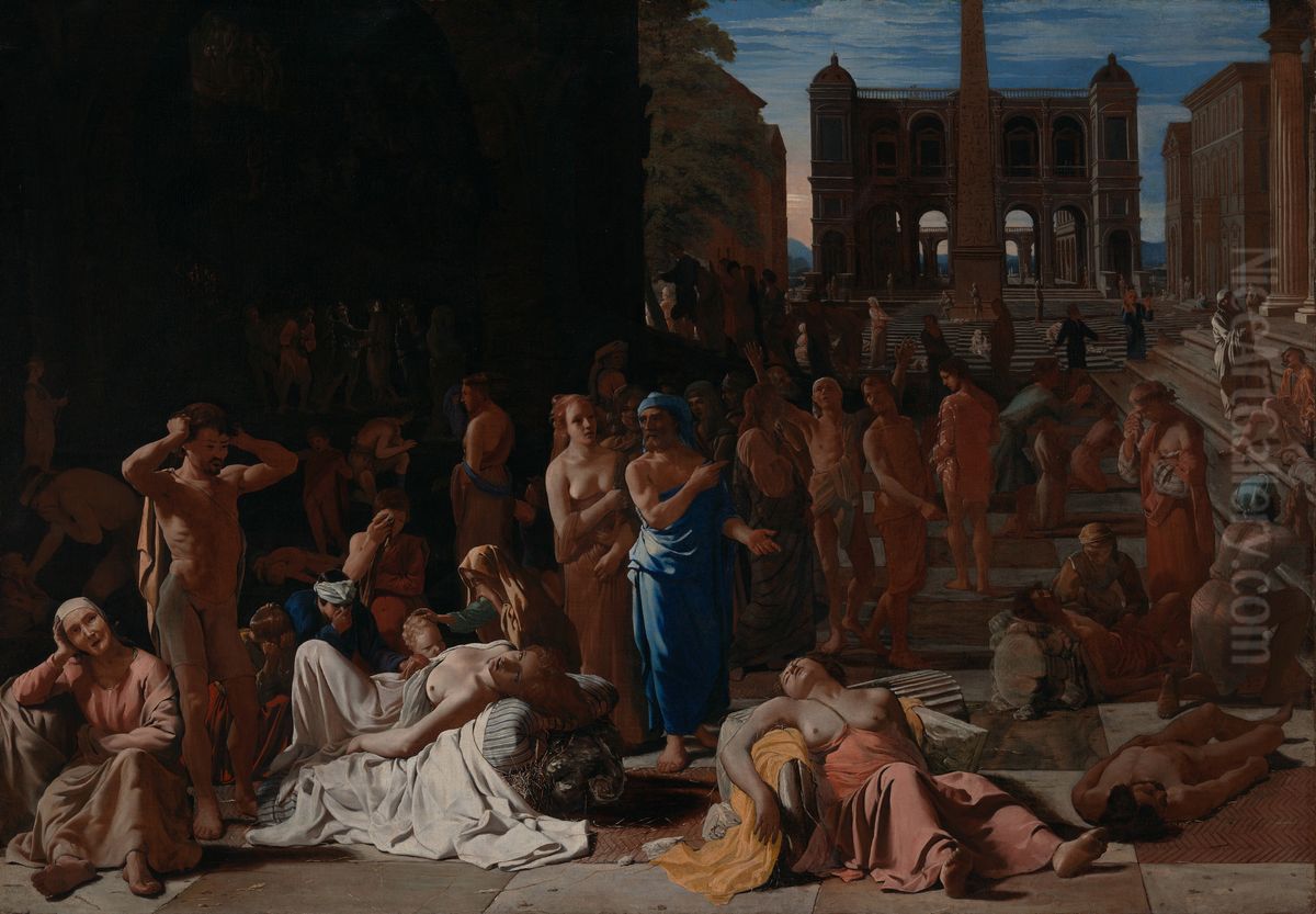 Plague in an Ancient City (image 1 of 2) Oil Painting by Michiel Sweerts