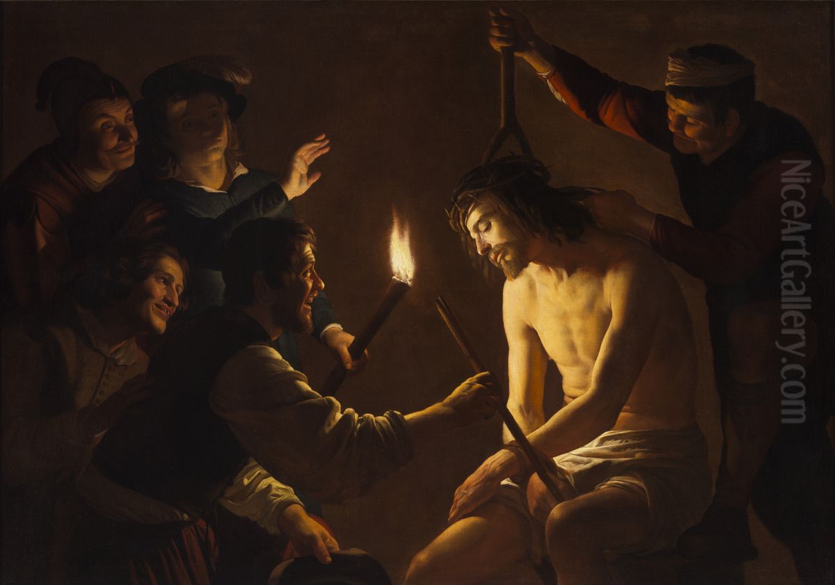 The mocking of Christ Oil Painting by Gerard van Honthorst