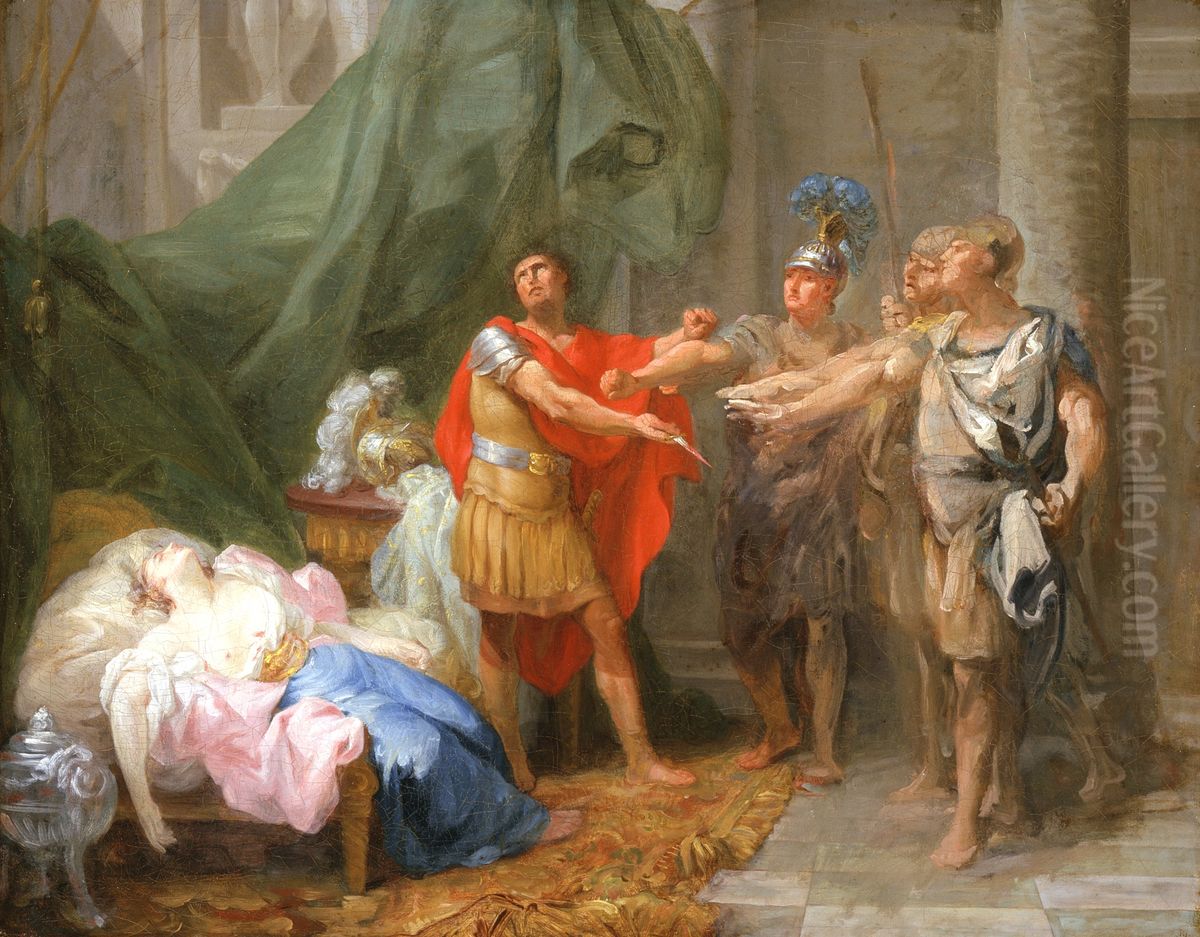 The Oath of Brutus Oil Painting by Jacques-Antoine Beaufort