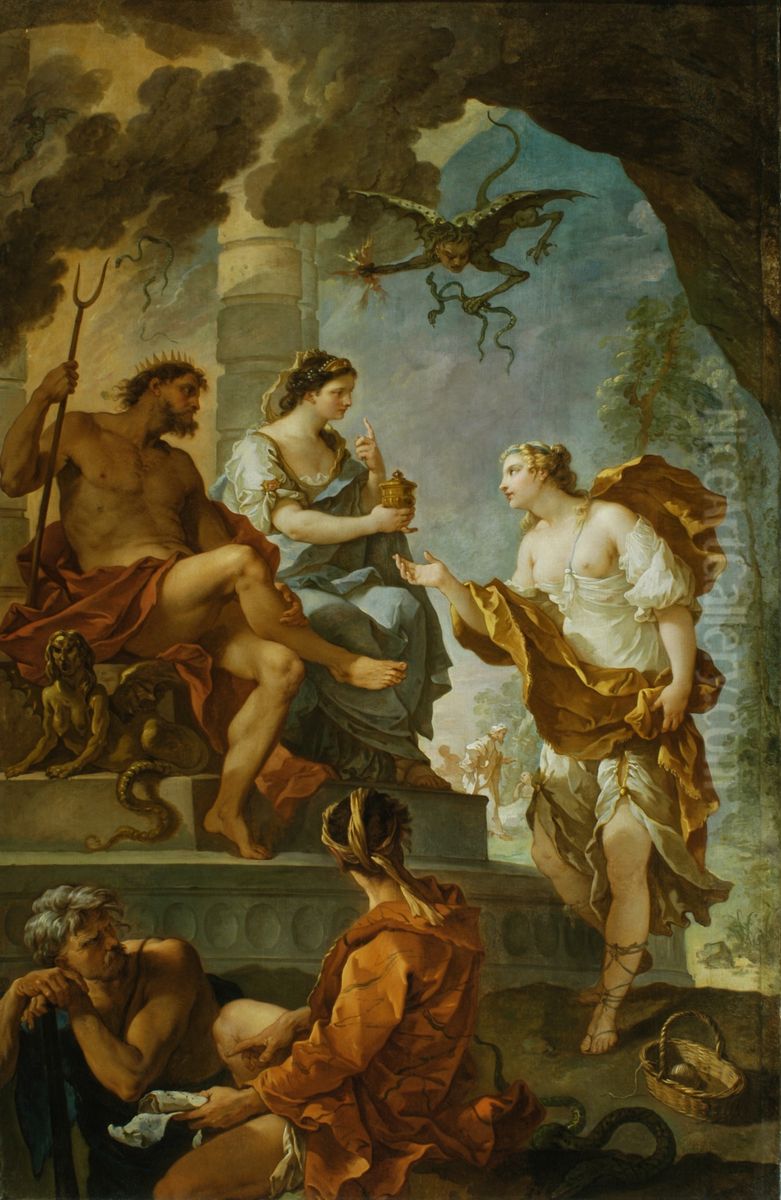 Psyche Obtaining the Elixir of Beauty from Proserpine Oil Painting by Charles-Joseph Natoire