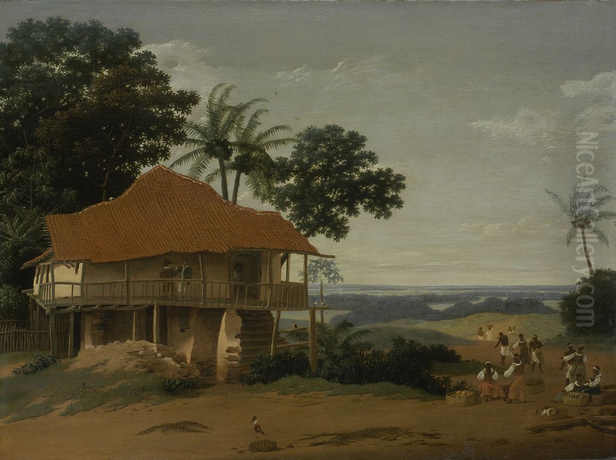 Brazilian Landscape with a Worker's House Oil Painting by Frans Post