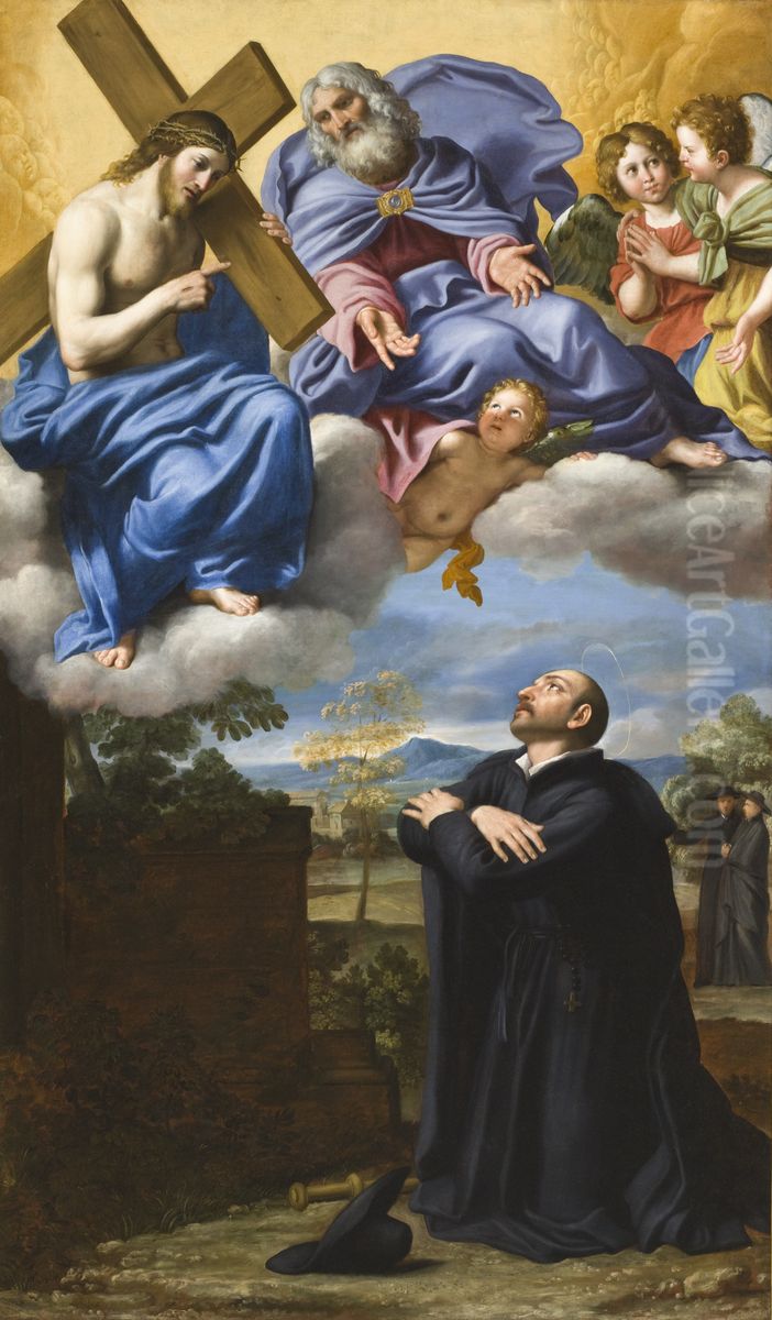 Saint Ignatius of Loyola's Vision of Christ and God the Father at La Storta Oil Painting by Domenico Zampieri (Domenichino)