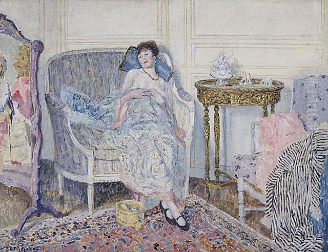 In the Boudoir Oil Painting by Frederick Carl Frieseke
