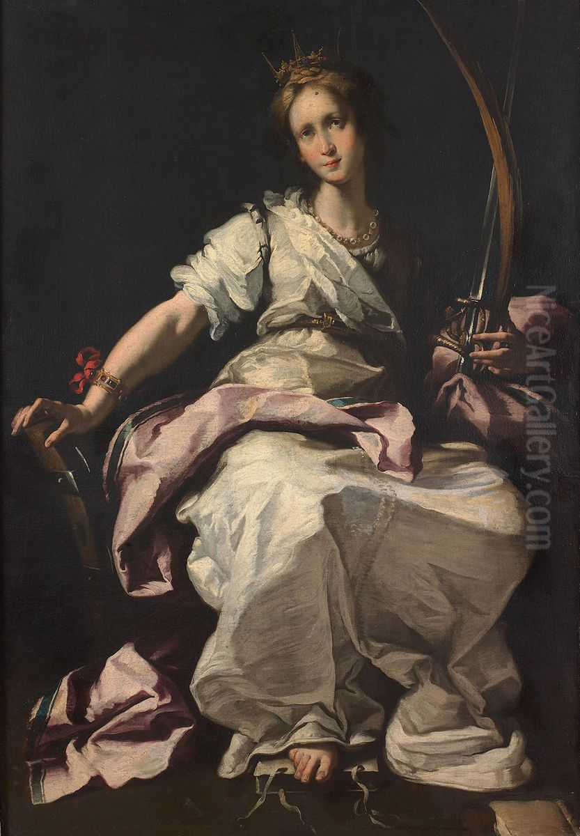 St. Catherine of Alexandria Oil Painting by Bernardo Strozzi