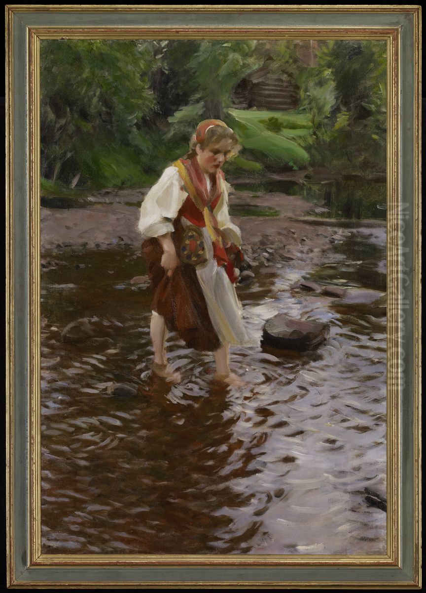 The Girl from Alvdalen Oil Painting by Anders Zorn