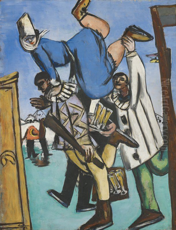 The Skaters Oil Painting by Max Beckmann