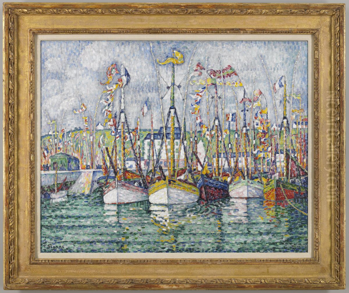 Blessing of the Tuna Fleet at Groix Oil Painting by Paul Signac