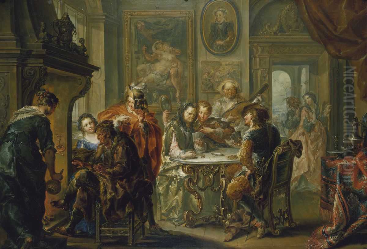 The Pleasures of the Seasons: Winter Oil Painting by Johann Georg Platzer