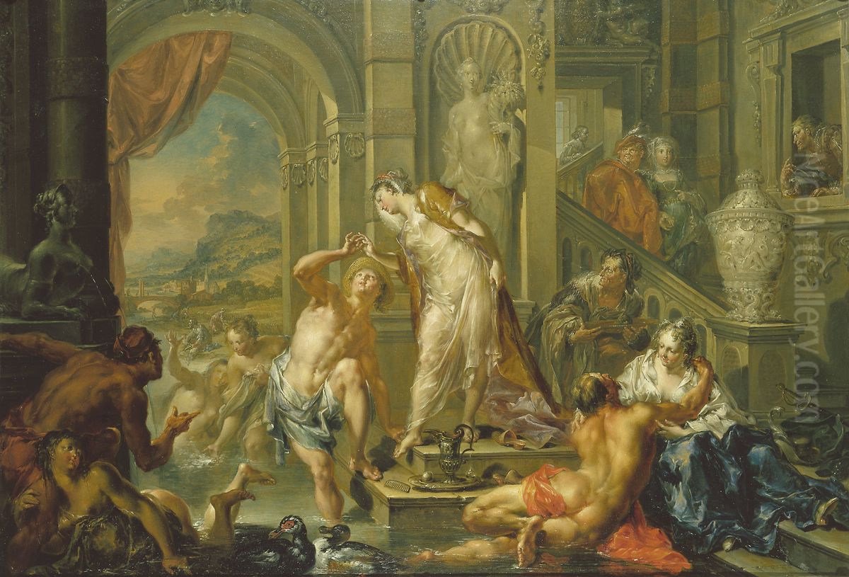 The Pleasures of the Seasons: Summer Oil Painting by Johann Georg Platzer