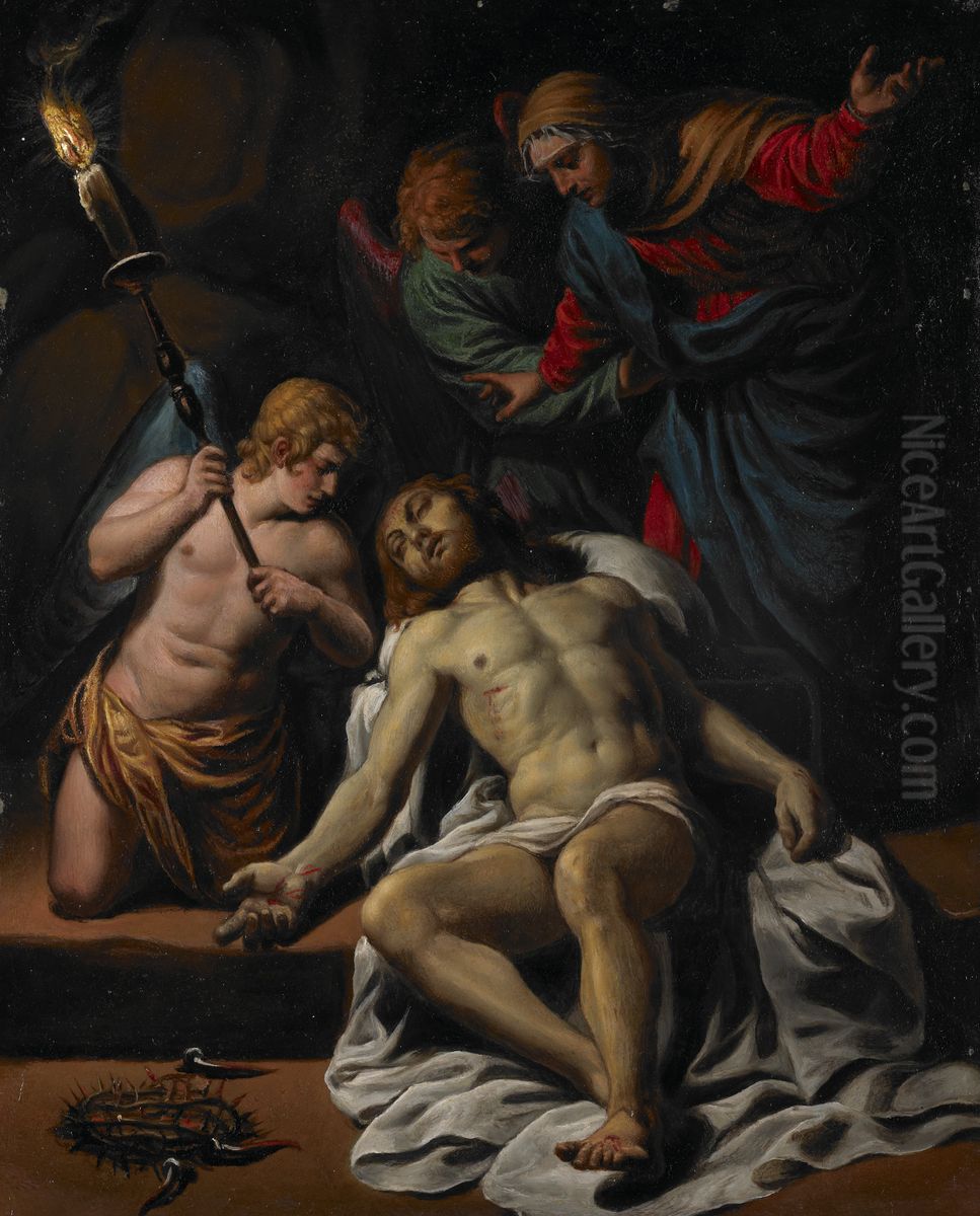 The lamentation over the dead Christ Oil Painting by Alessandro Turchi