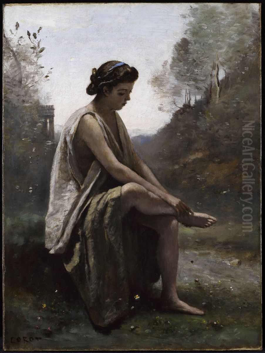 The Wounded Eurydice Oil Painting by Jean-Baptiste Camille Corot