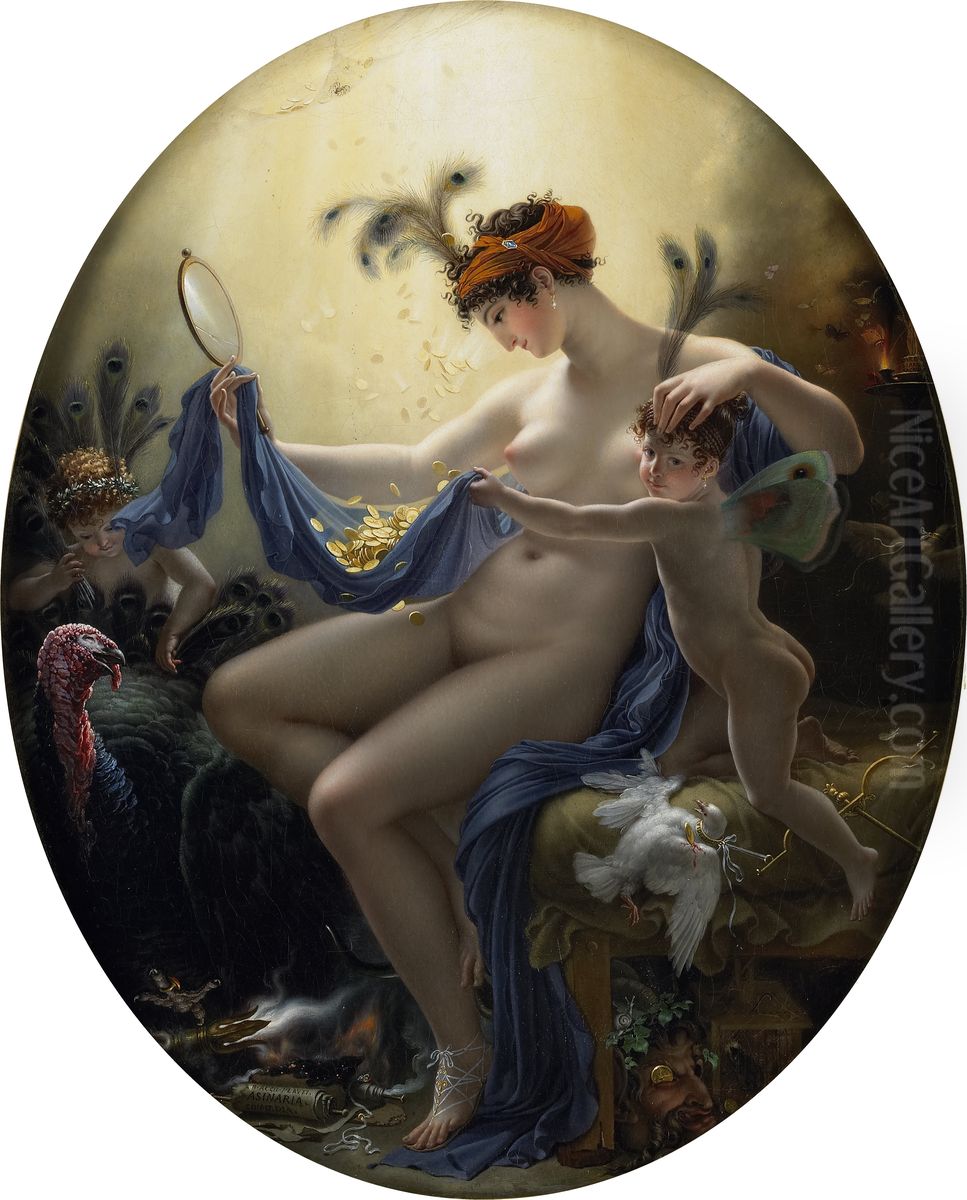 Portrait of Mlle. Lange as Danae Oil Painting by Anne-Louis Girodet de Roucy-Triosson