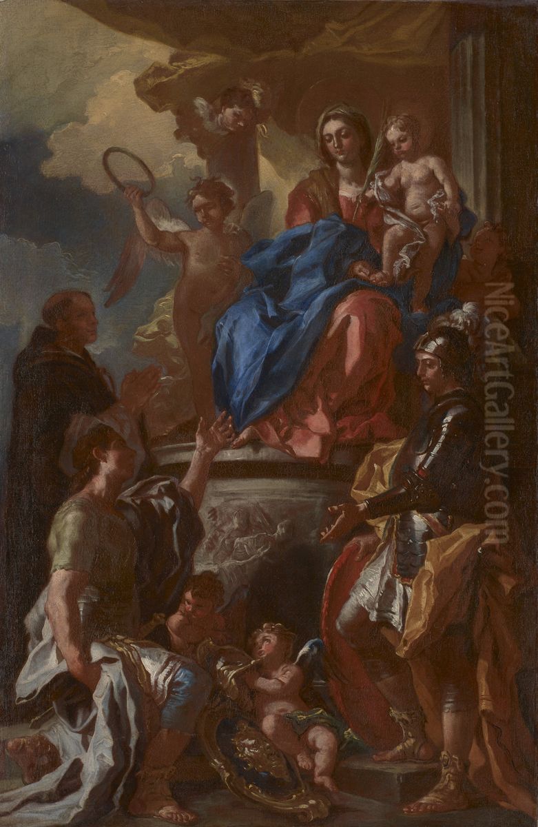 Madonna of the Martyrs Oil Painting by Francesco Solimena