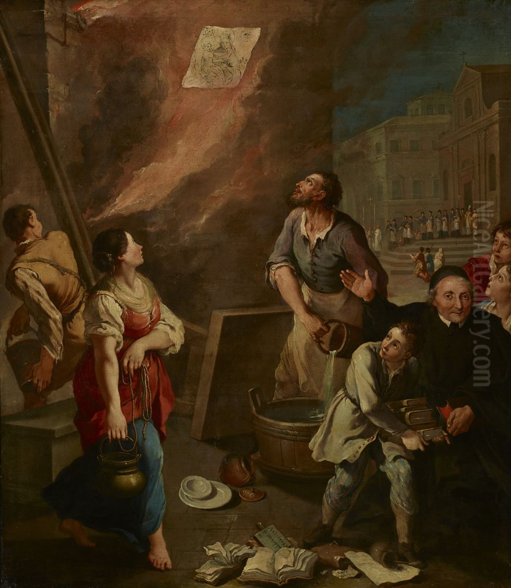 Model for 'Madonna del Fuoco, Protectress of Forli' Oil Painting by Aureliano Milani