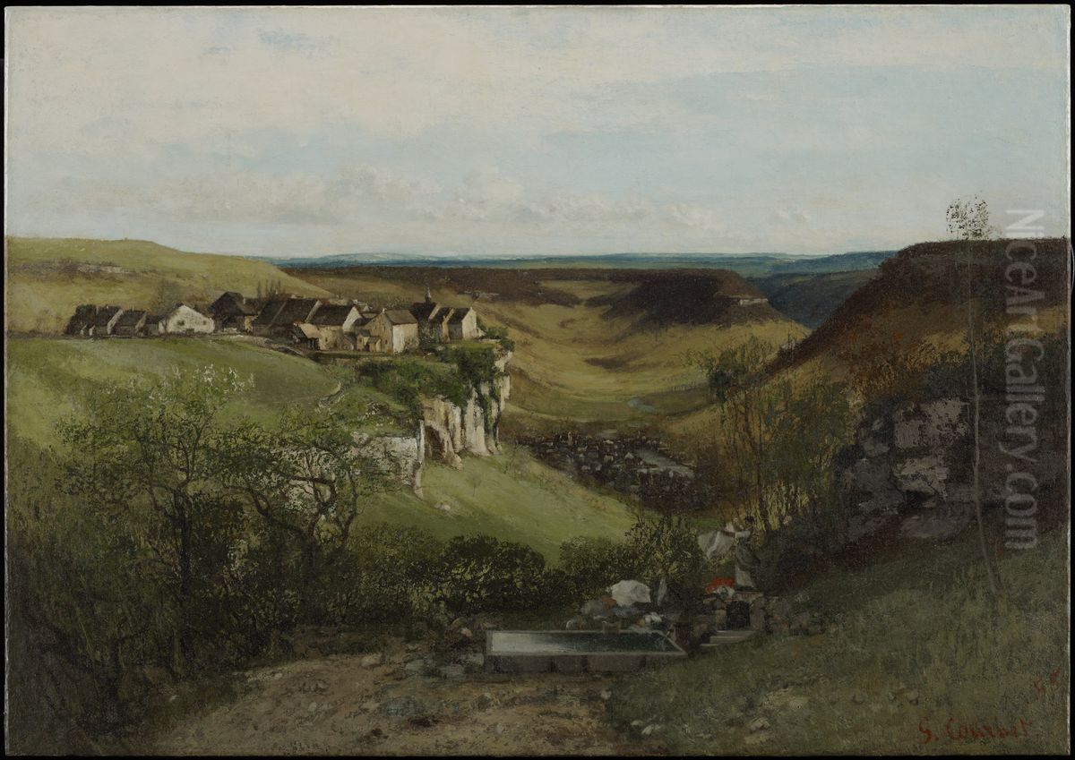 Chateau d'Ornans Oil Painting by Gustave Courbet