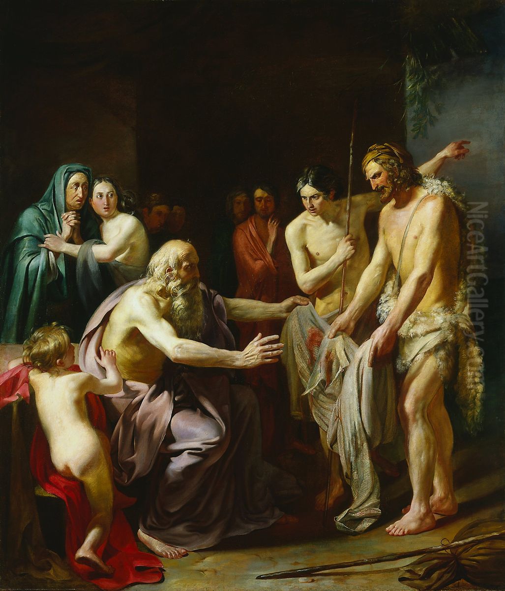 Jacob Recognizing the Robe of His Son Joseph Oil Painting by Jean-Jacques Forty