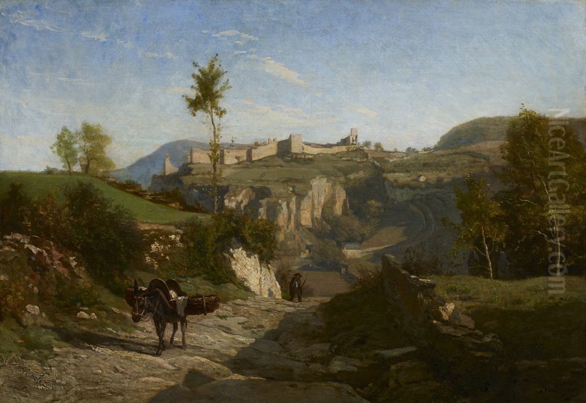 Landscape near Cremieu Oil Painting by Charles-Francois Daubigny