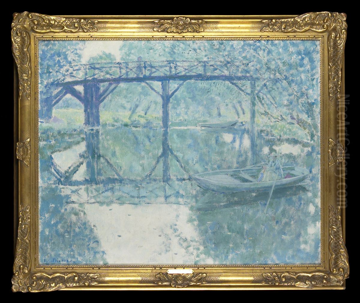 The Bridge - Giverny Oil Painting by Frederick Carl Frieseke