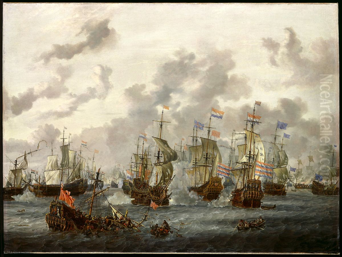 The Four Days' Battle Oil Painting by Abraham Storck