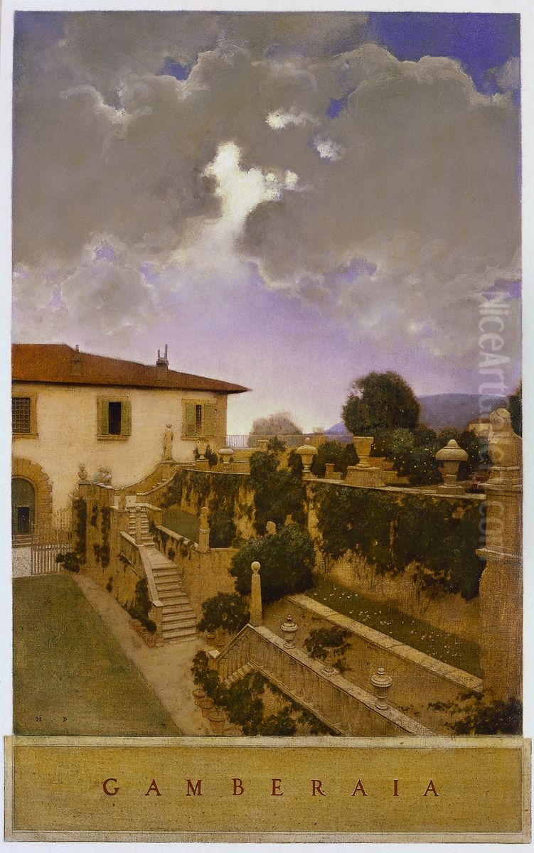 Villa Gamberaia, Settignano Oil Painting by Maxfield Parrish
