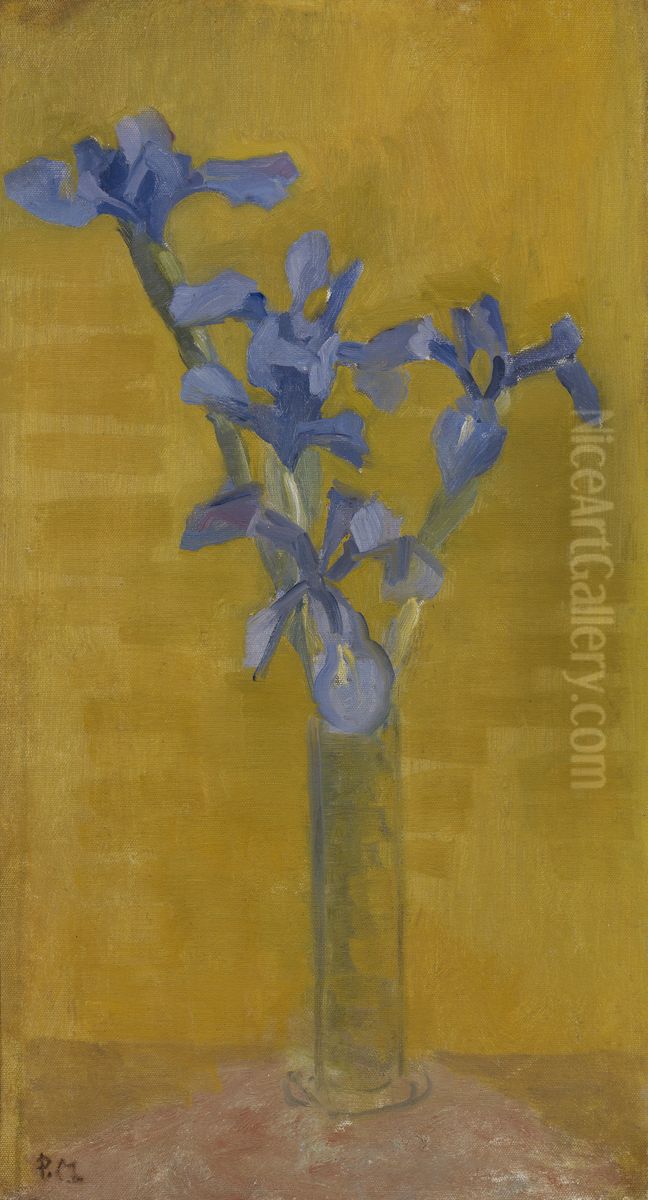 Irises Oil Painting by Piet Mondrian