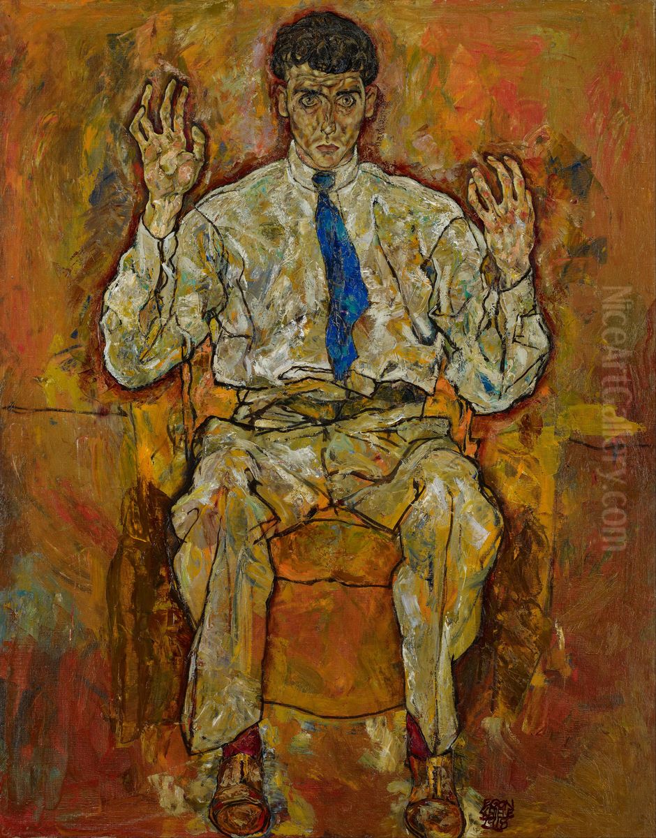 Portrait of Paris von Gutersloh (1887-1973) Oil Painting by Egon Schiele