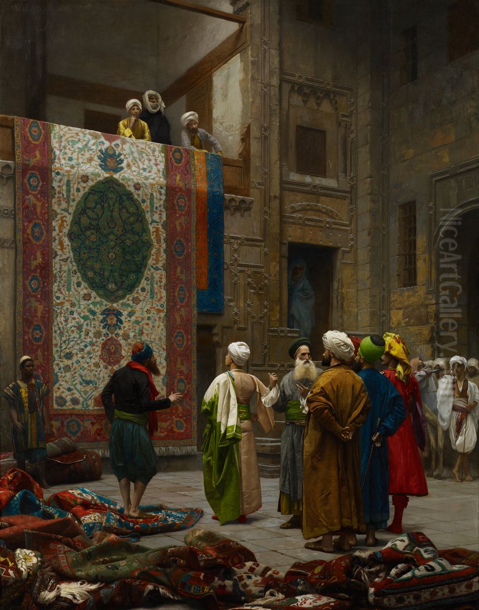 The Carpet Merchant / Carpet Merchant in Cairo Oil Painting by Jean-Leon Gerome