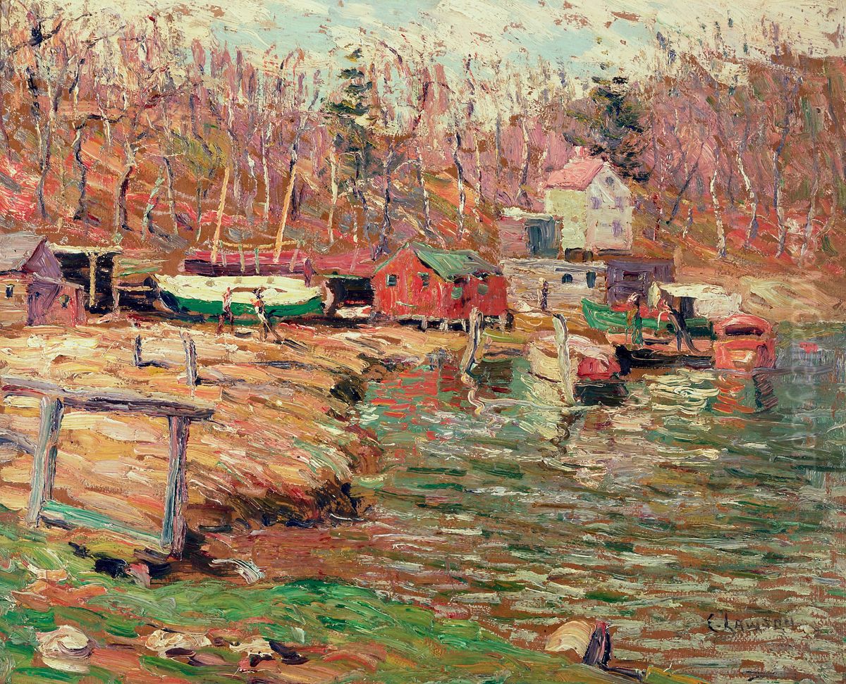 Harlem River Scene Oil Painting by Ernest Lawson