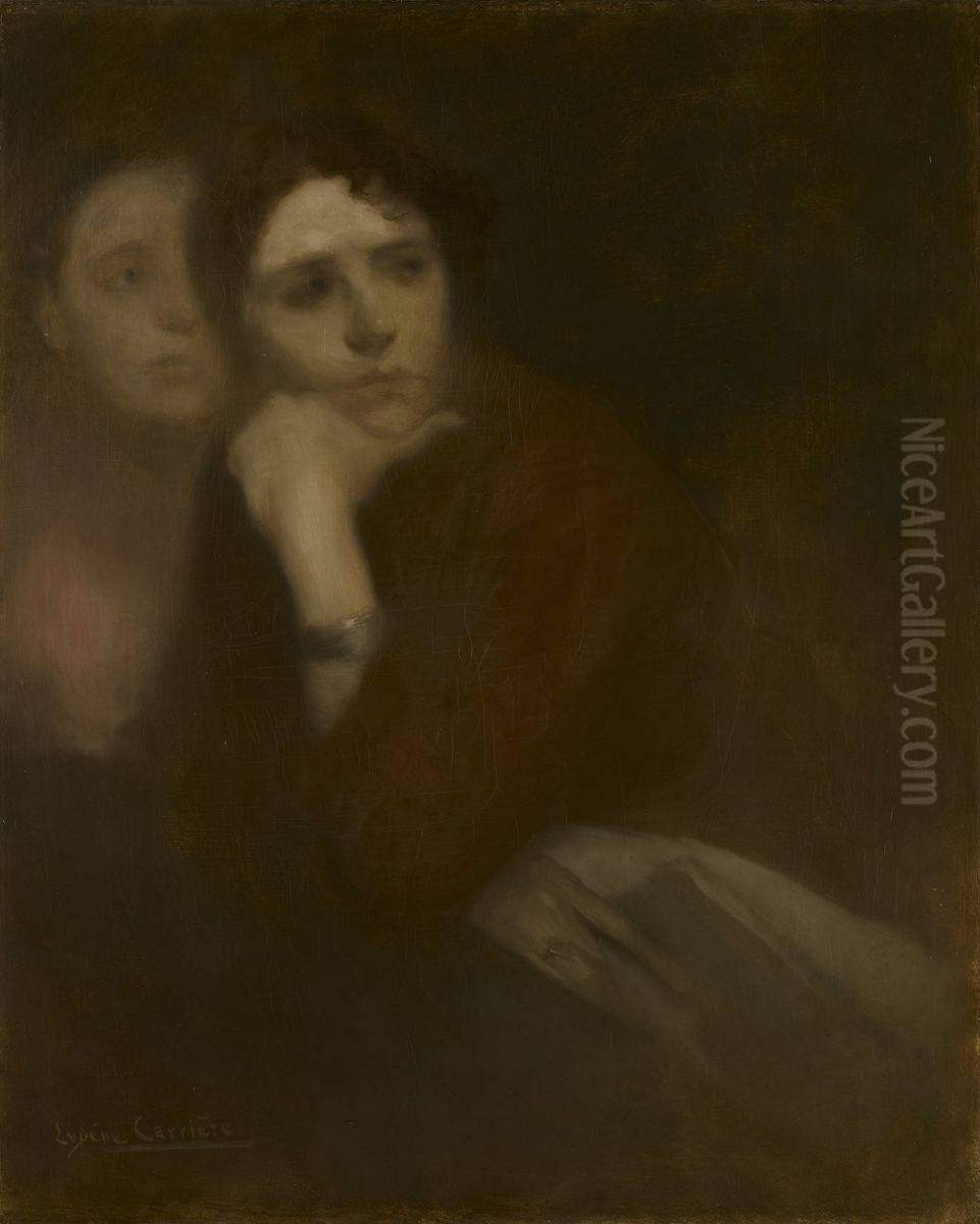 Two Women Oil Painting by Eugene Carriere