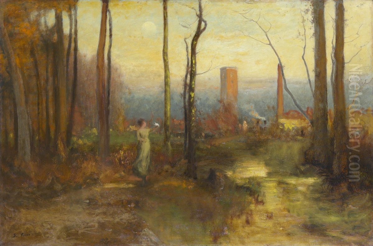 The Mill Stream, Montclair, New Jersey Oil Painting by George Inness