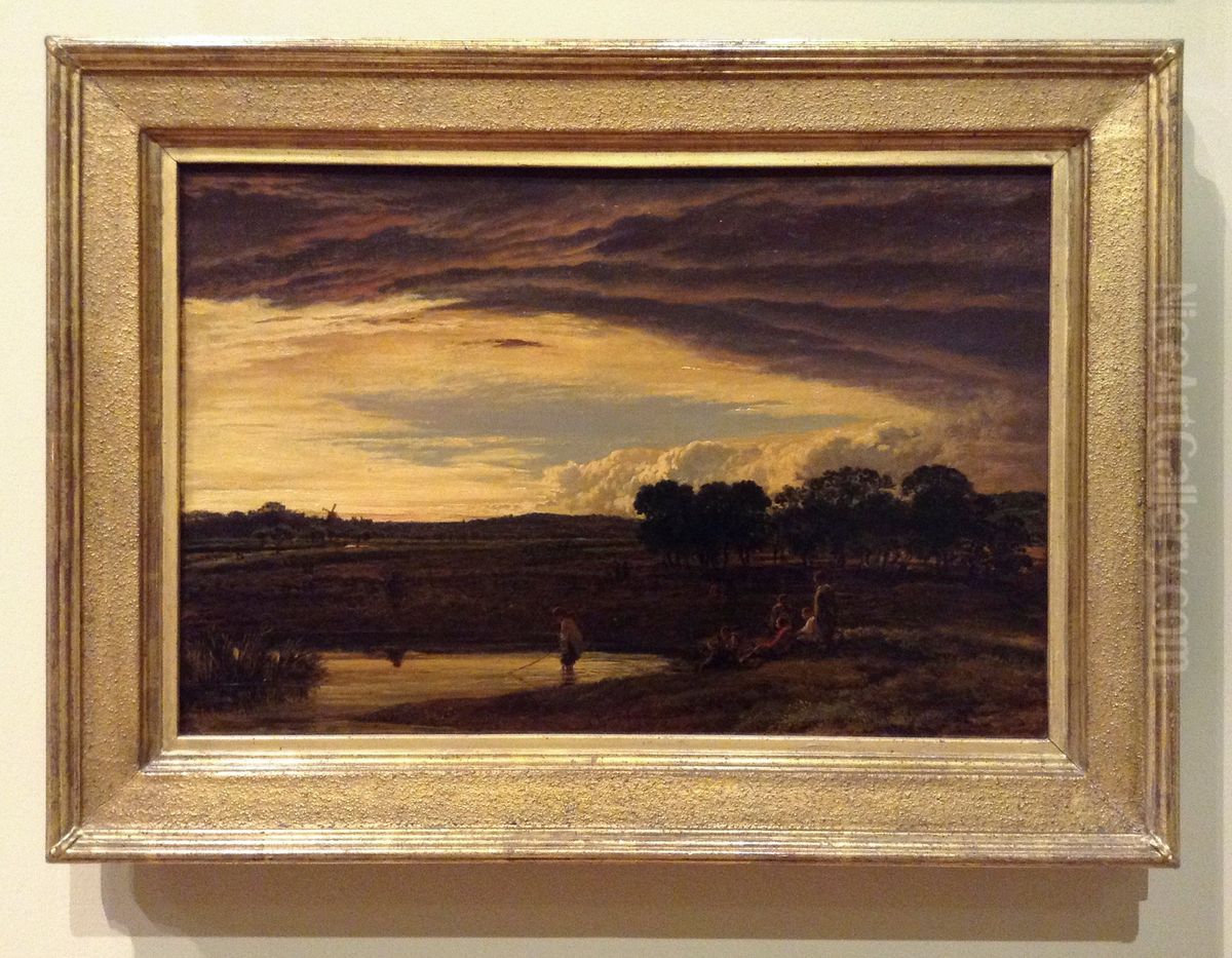 Evening, Storm Clearing Off Oil Painting by John Linnell